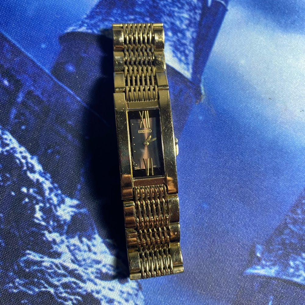 Seiko Tressia Brown/Gold Toned Stainless Steel 18 mm Women's Watch